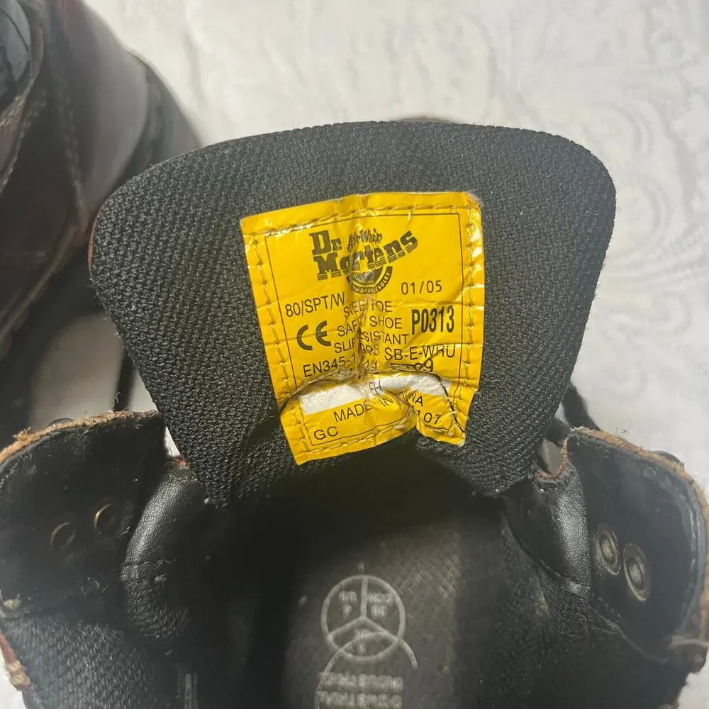 Dr Martens Vintage Steel Toe Industrial High Top Work Boots Size M 4 / W 5